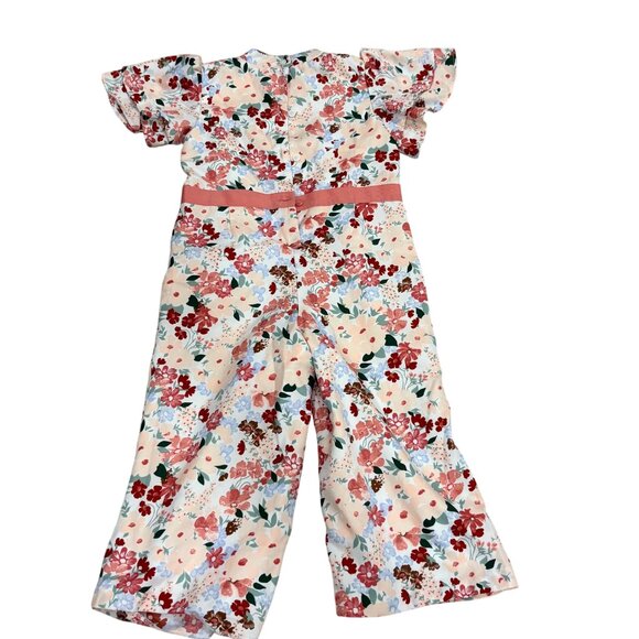 Floral Girls Ruffle Sleeve Jumpsuit By Janie And Jack Size 3 - Picture 2 of 4